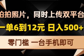 每日（13783期）拍拍照片，同时上传双平台，一单6到12元，轻轻松松日入500+，零门槛，…12-23中创网