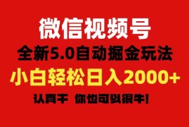 最新项目（11332期）微信视频号变现，5.0全新自动掘金玩法，日入利润2000+有手就行，06月30日中创网VIP项目