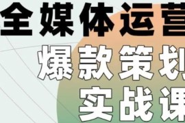 全媒体运营爆款策划实战课，全案例手把手带练，能陪你一起跑的策划私教课