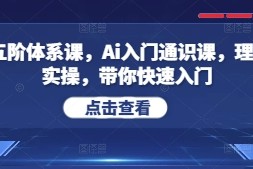 Ai五阶体系课，Ai入门通识课，理论+实操，带你快速入门