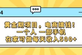 每天（11749期）黄金期项目，电商搞钱！一个人，一部手机，在家可做，每天收入500+便宜07月23日中创网VIP项目