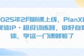 热门项目2025年2月新课上线，PlanX自媒体IP·超级训练营，做好自媒体，学这一门课就够了03-05冒泡网