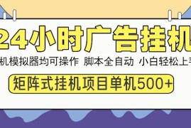 实战（13895期）24小时全自动广告挂机矩阵式操作单机收益500+小白也能轻松上手01-02中创网