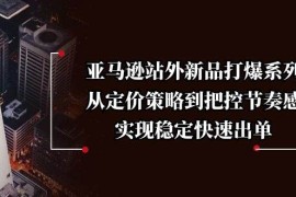 简单项目（13970期）亚马逊站外新品打爆系列，从定价策略到把控节奏感，实现稳定快速出单01-17中创网