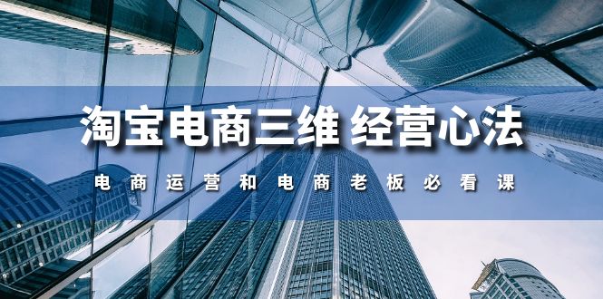 实操国内电商项目,淘宝电商三维 经营心法:电商运营和电商老板必看课